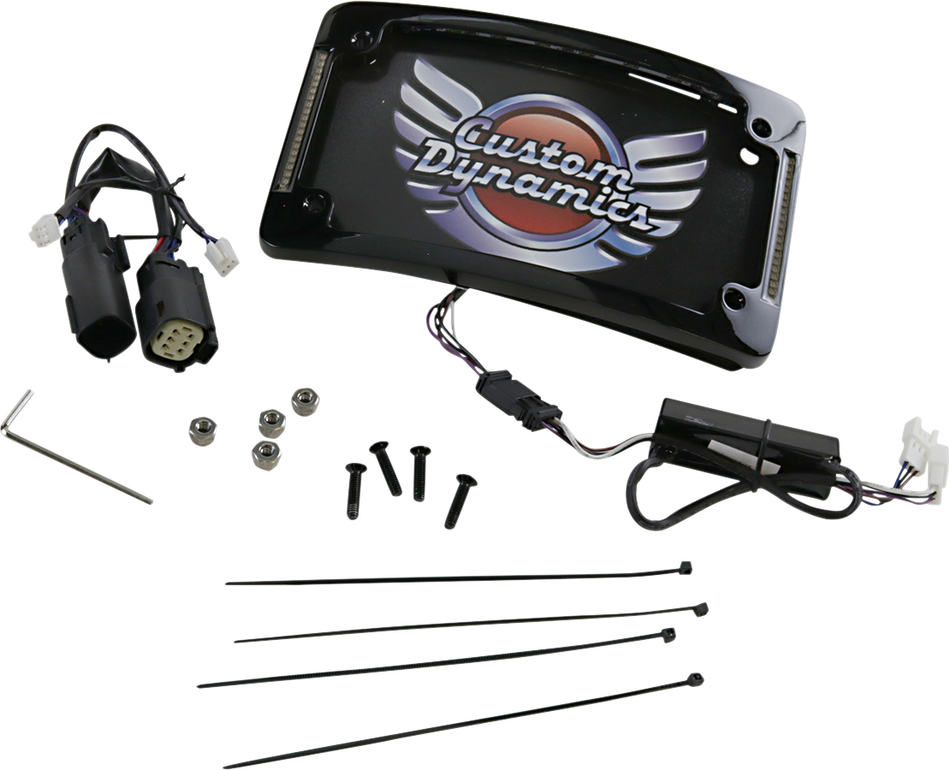 CUSTOM DYNAMICS Curved License Plate Frame - Black TF06-BCM-B