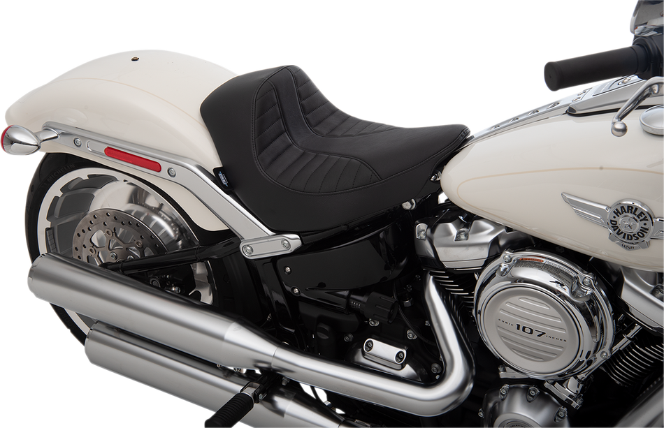 DRAG SPECIALTIES EZ-Solo Seat - Scorpion Stitch - Vinyl - FLFB/S '18-'22 ACT EZ-ON MOUNT STYLE 0802-1185