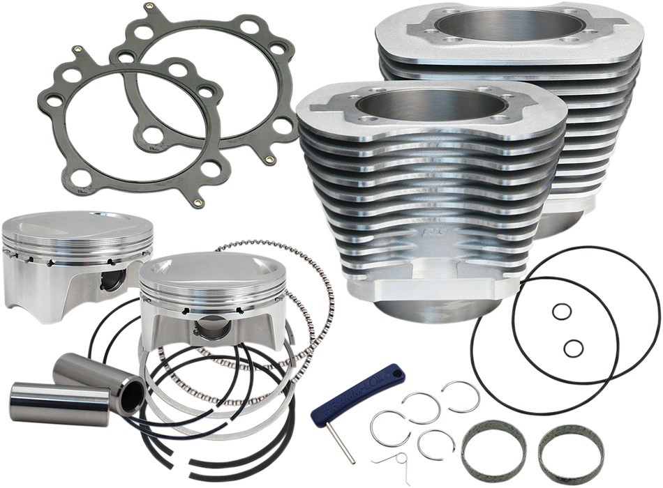 Kit de cilindro S&amp;S CYCLE - 110" - Plata NO RECOMENDADO PARA TRIKES 910-0650