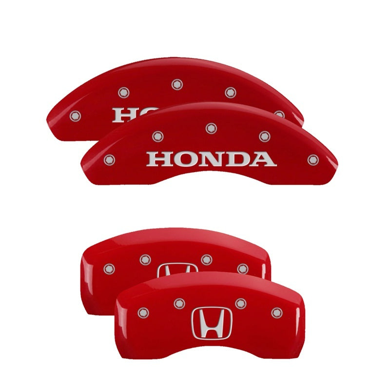 MGP 4 Caliper Covers Engraved Front Honda Rear H Logo Red Finish Silver Char 2018 Honda Accord 20225SHOHRD