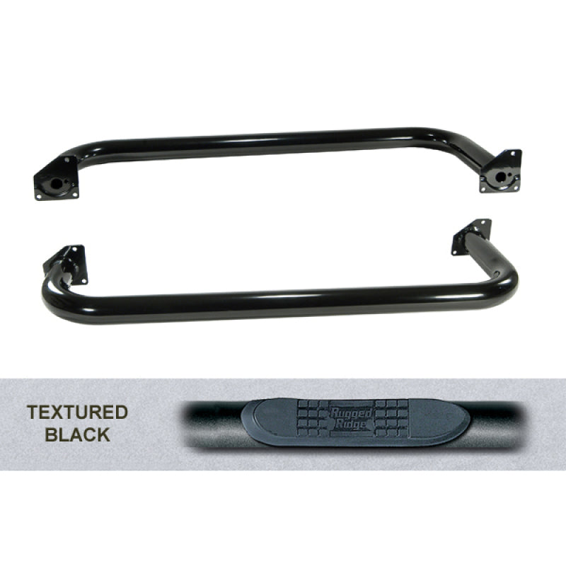 Rugged Ridge 3-In Round Side Step Black 97-06TJ 11591.04