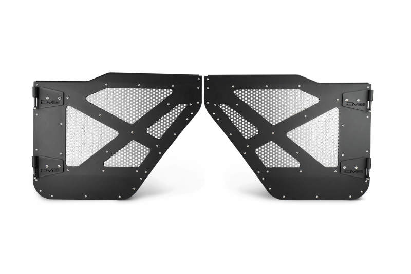 DV8 18-22 Jeep 4 Door JL/JT Aluminum Half Doors with Perforated Mesh Rear HDJL-01R