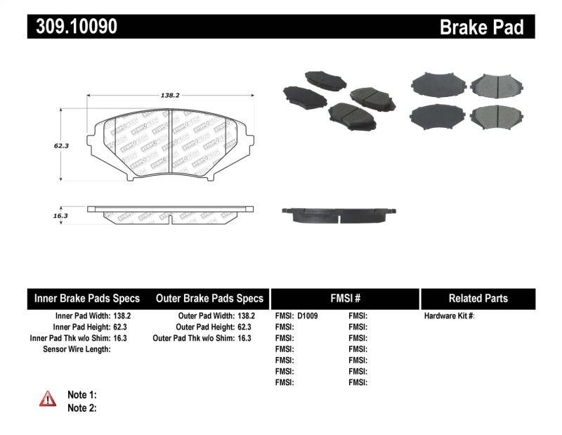 StopTech Performance 04-07 RX-8 Front Pads 309.1009