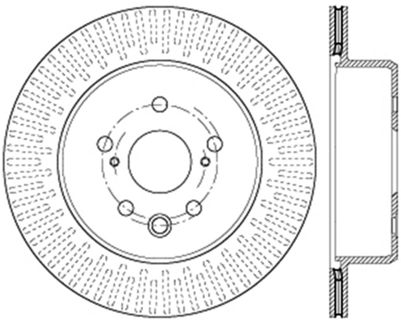 StopTech Lexus 13-15 GS350/14-15 IS350/13-15 GS350H/15 RC350 Left Rear Drilled Sport Brake Rotor 128.44189L