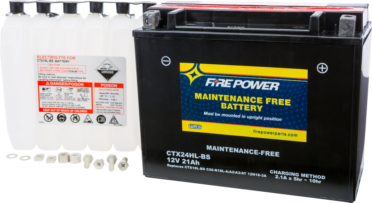 FIRE POWER Battery Ctx24hl-Bs Maintenance Free CTX24HL-BS