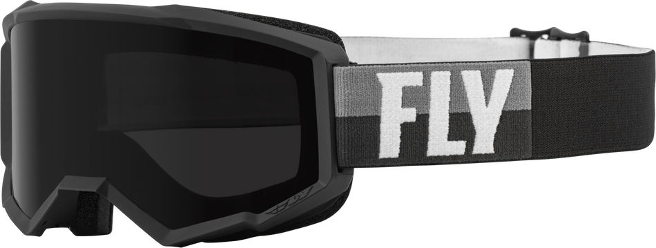 FLY RACING Zone W/C Goggle Black/White W/Dark Smoke Hydrophoc Lens 37-51672