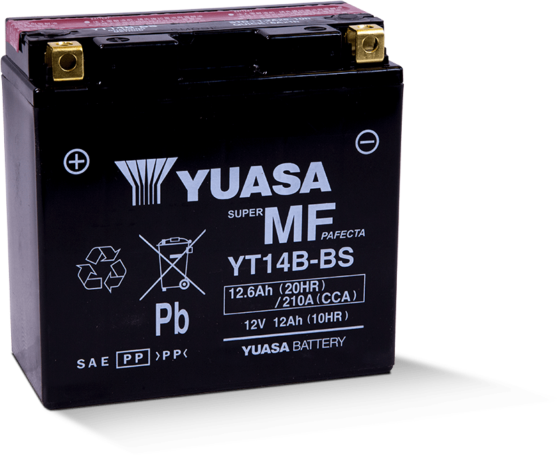 Yuasa YT14B-BS Maintenance Free 12 Volt AGM Battery (Bottle Supplied) YUAM624B4