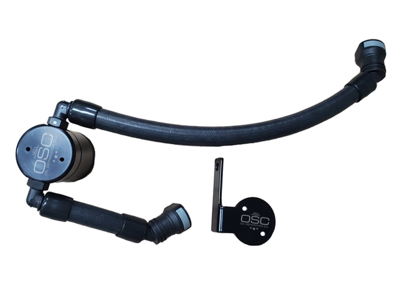 J&L 2020-2022 Ford Mustang GT500 Passenger Side Oil Separator 3.0 - Black Anodized 3054P-B
