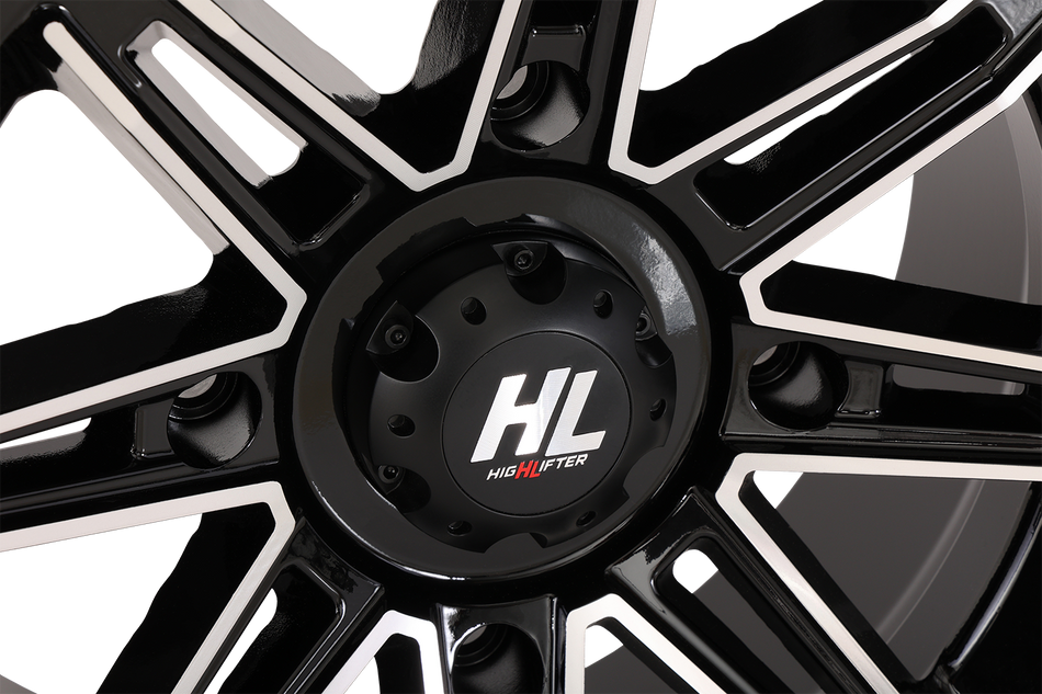 Rueda HIGH LIFTER - HL22 - Delantera/Trasera - Negro brillante con mecanizado - 14x7 - 4/137 - 4+3 (+10 mm) 14HL22-1137