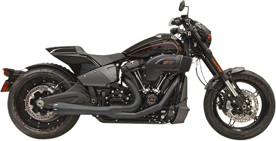 BASSANI XHAUST 2-into-1 Road Rage Exhaust System - Black  Softail Fat Boy 2018-2021  1S94RB