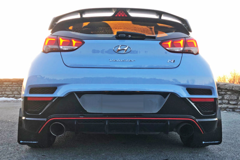 Rally Armor 19-22 Hyundai Veloster N Black UR Mud Flap w/ Red Logo MF57-UR-BLK/RD