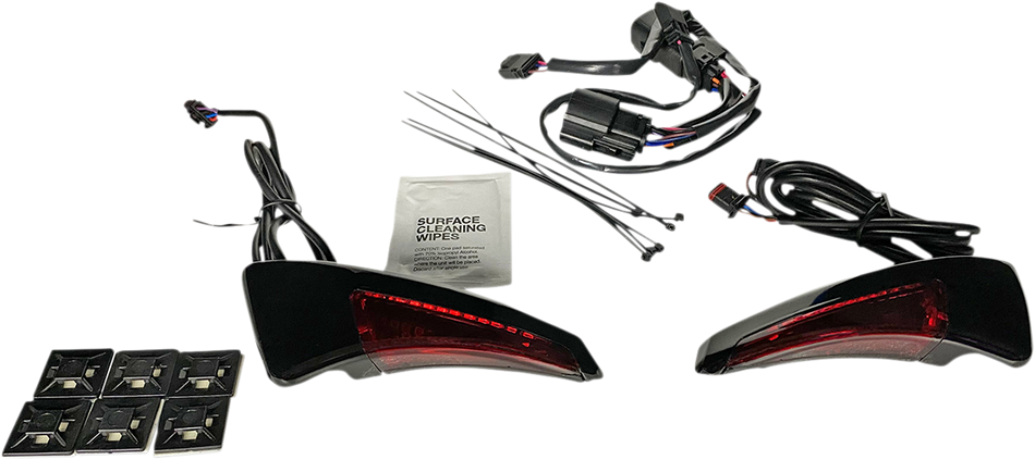 CUSTOM DYNAMICS Sequential Tour Pak Seat Back Rest LED Lights - Black/Red - CVO CD-TPBR-14BCMRB