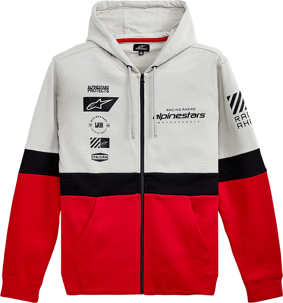 ALPINESTARS Position Zip Hoodie - Silver/Black/Red - 2XL 12125302210962X