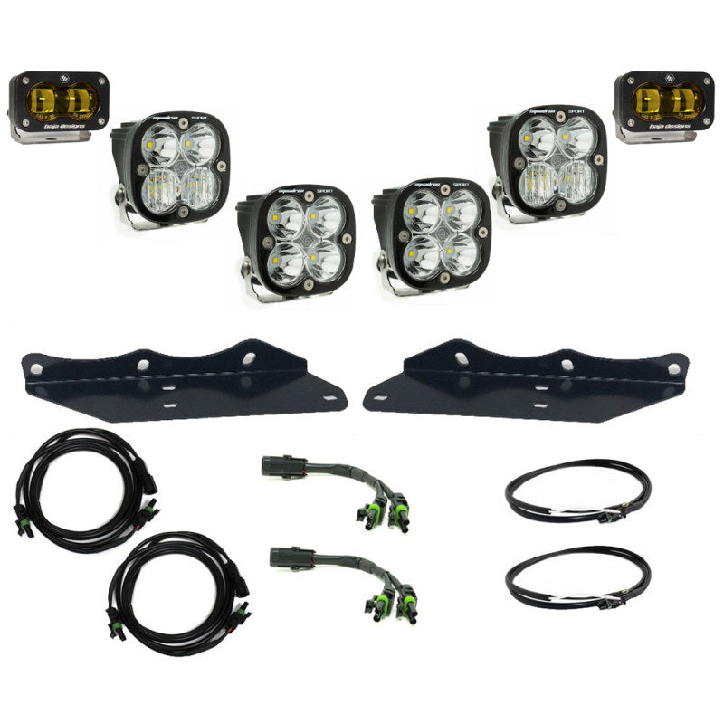 Baja Designs 17-20 Ford F-150 Raptor S2 SAE Sportsmen Fog Pocket Kit - Amber 448176