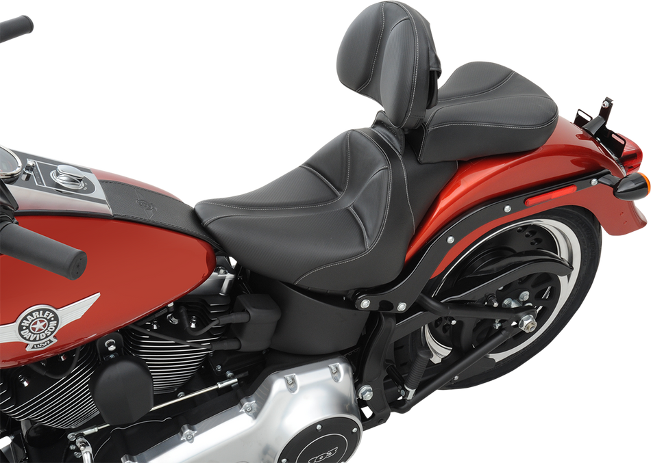 SADDLEMEN Dominator Solo Seat - Stitched - Black w/ Gray Stitching - FL/FX '06-'17 806-12-0042