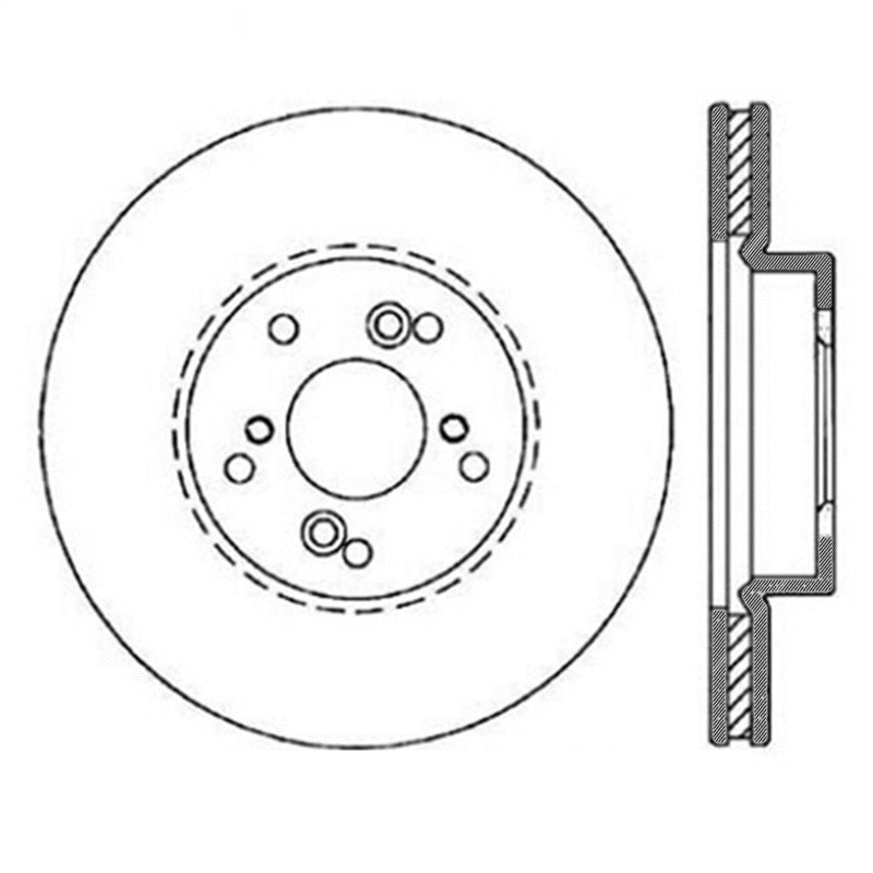 StopTech Power Slot Slotted 99-08 Acura TL (STD Caliper) / 01-03 CL / 04-09 TSX Front Right Rotor 126.40046SR