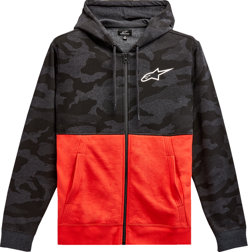 ALPINESTARS Camo Block Hoodie - Charcoal Heather/Warm Red - Medium 1213510501816M