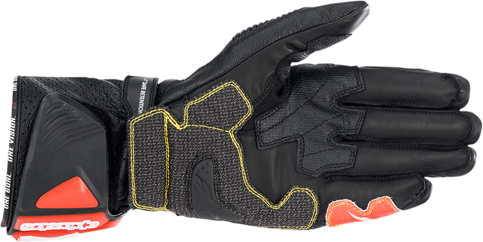 Guantes ALPINESTARS GP Tech v2 - Negro/Blanco/Rojo Fluo - Mediano 3556622-1231-M 