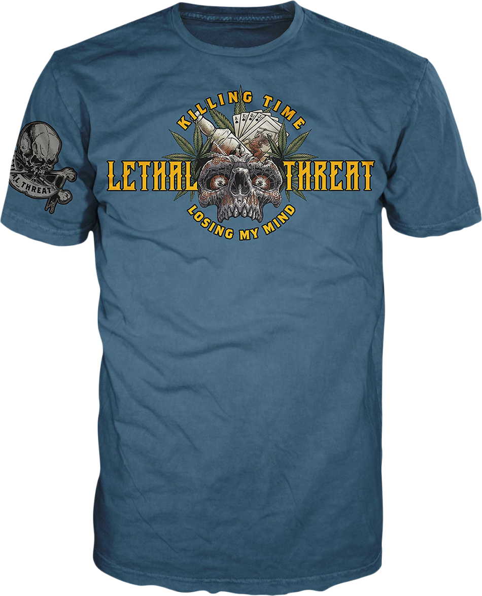 LETHAL THREAT Killing Time T-Shirt - Blue - Medium VV40175M