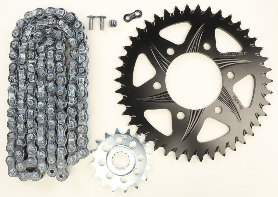 VORTEX Sprocket/Chain Kit Stl/Alu 16/42t Blk Rx3 520-108l Blk CK6298