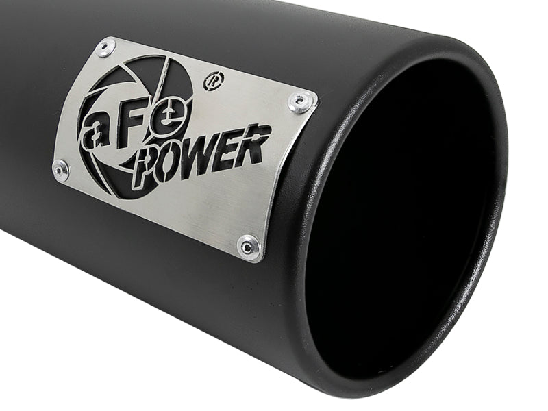aFe SATURN 4S 4in SS Intercooled Exhaust Tip - Black 4in In x 5in Out x 12in L Bolt-On 49T40501-B122