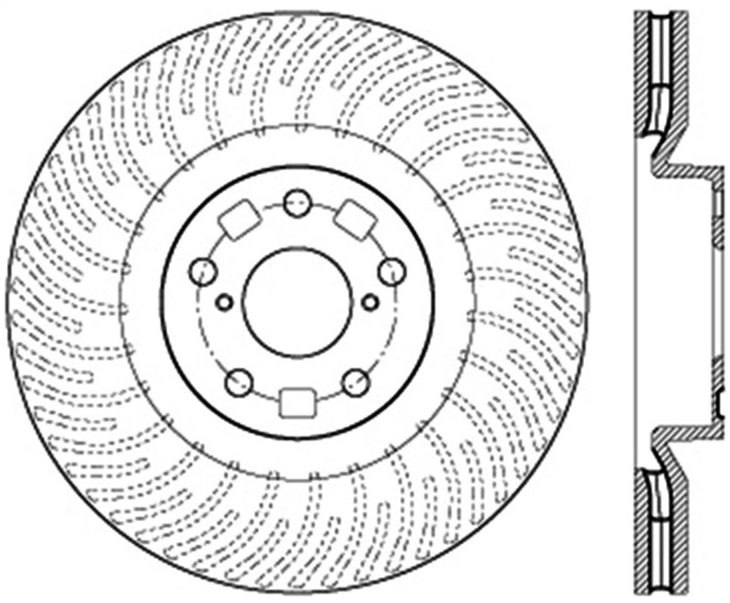 StopTech 11-14 Lexus GS300/350/400/430 (Will Not Fit F Sport) Slotted Sport Front Right Brake Rotor 126.44185SR