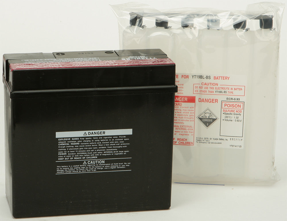 YUASA Battery Yt19bl-Bs Maintenance Free YUAM6219BL