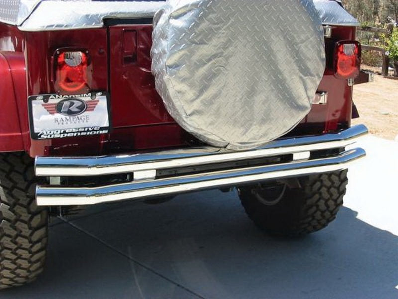 Rampage 1976-1983 Jeep CJ5 Double Tube Rear Bumper - Stainless 8448