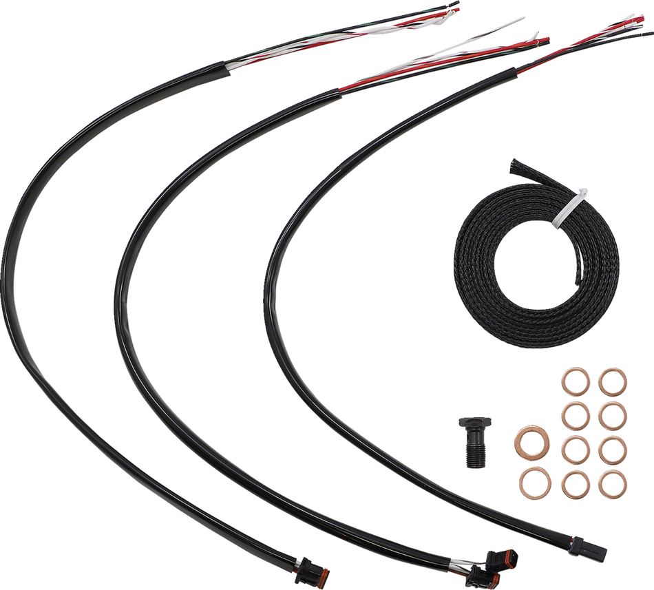 LA CHOPPERS Cable Kit - 12" - 14" Ape Hanger Handlebars - Midnight LA-8056KT2-13M