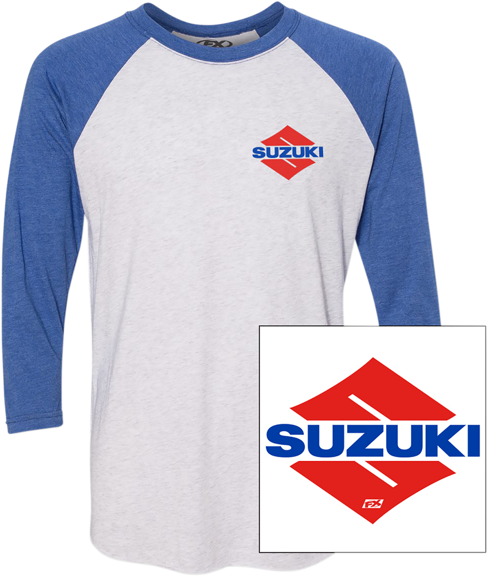 FACTORY EFFEX Suzuki Wedge T-Shirt - White/Royal - XL 23-87426