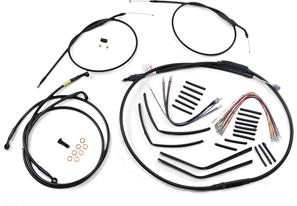 BURLY BRAND Cable Kit - Jail Bar - 12" Handlebars - Black Vinyl B30-1190