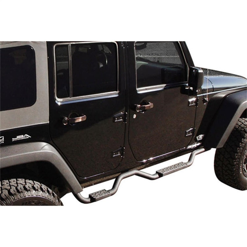 Rampage 2007-2018 Jeep Wrangler(JK) Unlimited Side Bar Drop Step Slimline - Black 26628