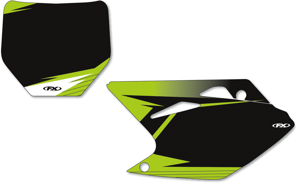 Placas de números gráficas FACTORY EFFEX - Negro/Verde - KX250F 12-64120 