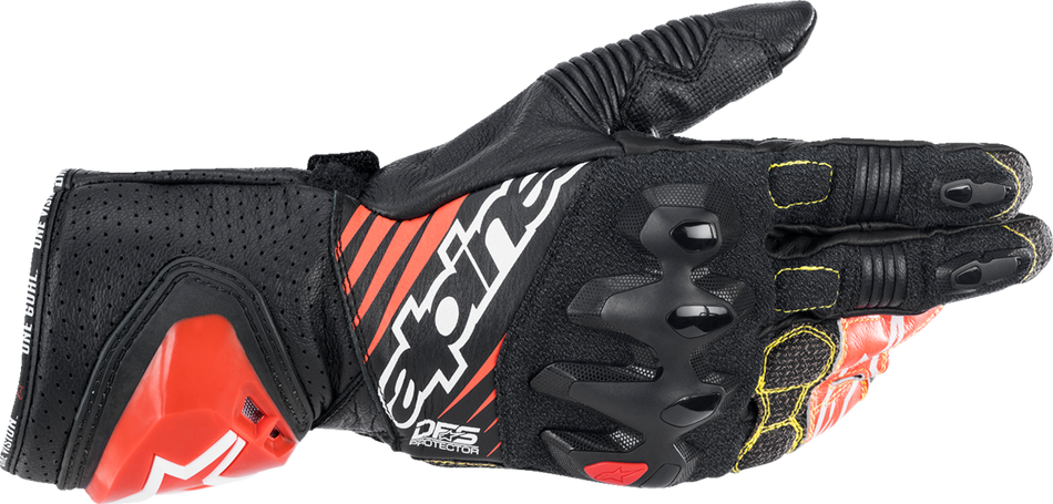 ALPINESTARS GP Tech V2 S Gloves - Black/White/Fluo Red - Large 3556422-1231-L