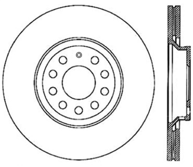 StopTech 09-13 VW CC 3.6L VR6 / 08-09 & 12 Golf R/Golf R32 Drilled Right Rear Rotor 128.33113R