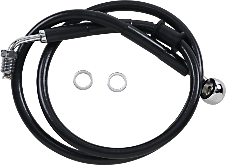 DRAG SPECIALTIES Brake Line - +10" - Black - '18-'21 Softail 618604-10BLK