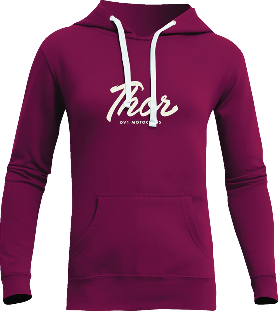 THOR Women's Script Pullover Sweatshirt - Wine - Large 3051-1193