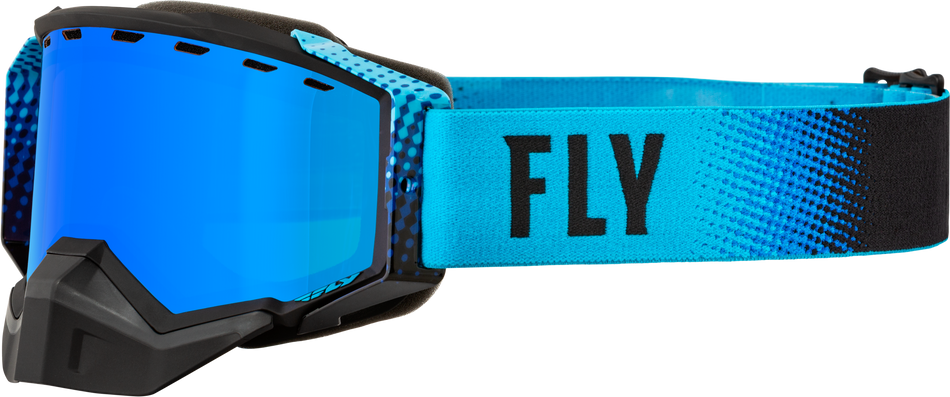 FLY RACING Zone Snow Goggle Black/Blue W/ Sky Blue Mirror/Amber Lens 37-50261