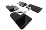 Rally Armor 21-22 Ford Bronco (Steel Bmpr - NO Rptr/Sprt - NO RR/RB) Blk Mud Flap w/Cy Orange Logo MF85-NO-ST-COR