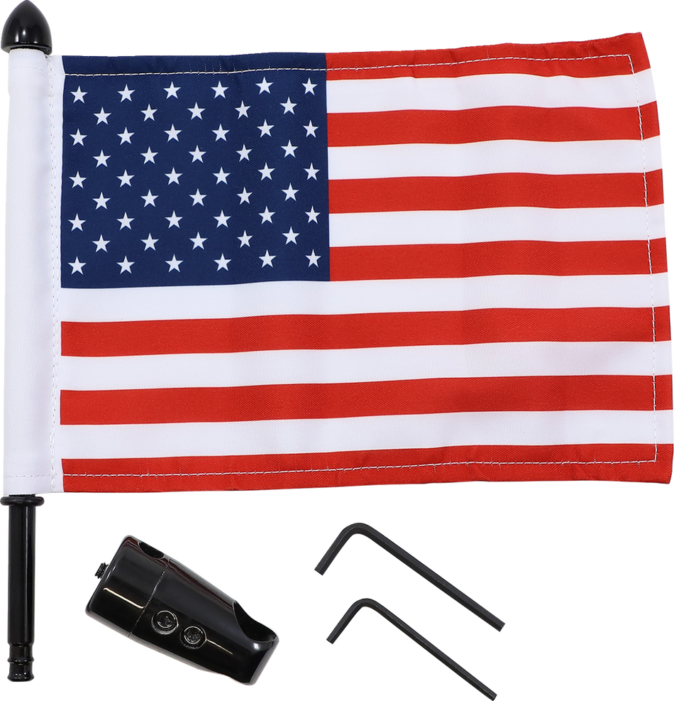 PRO PAD Flag Mount - Passenger Sissy Bar - 9" Pole - 6" X 9" Flag BRFM-RDSB765IN