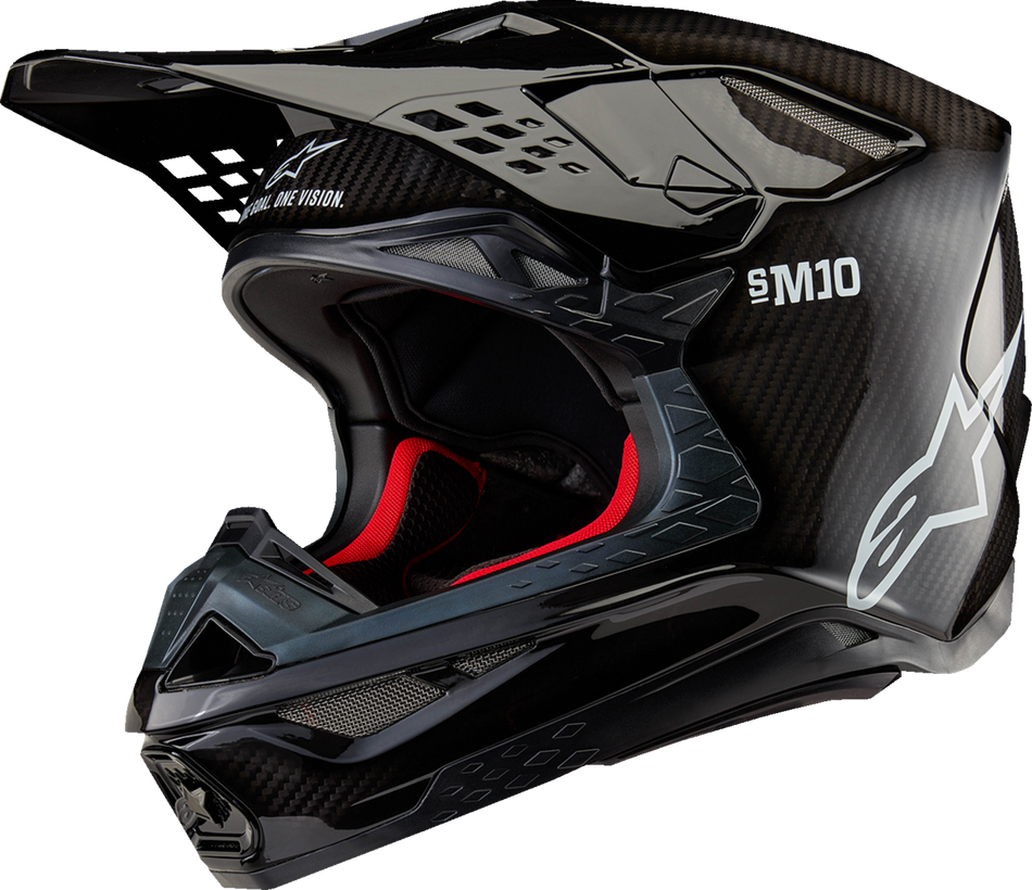 ALPINESTARS Supertech M10 Helmet - Solid - MIPS® - Gloss Black Carbon - Medium 8300323-1188-M