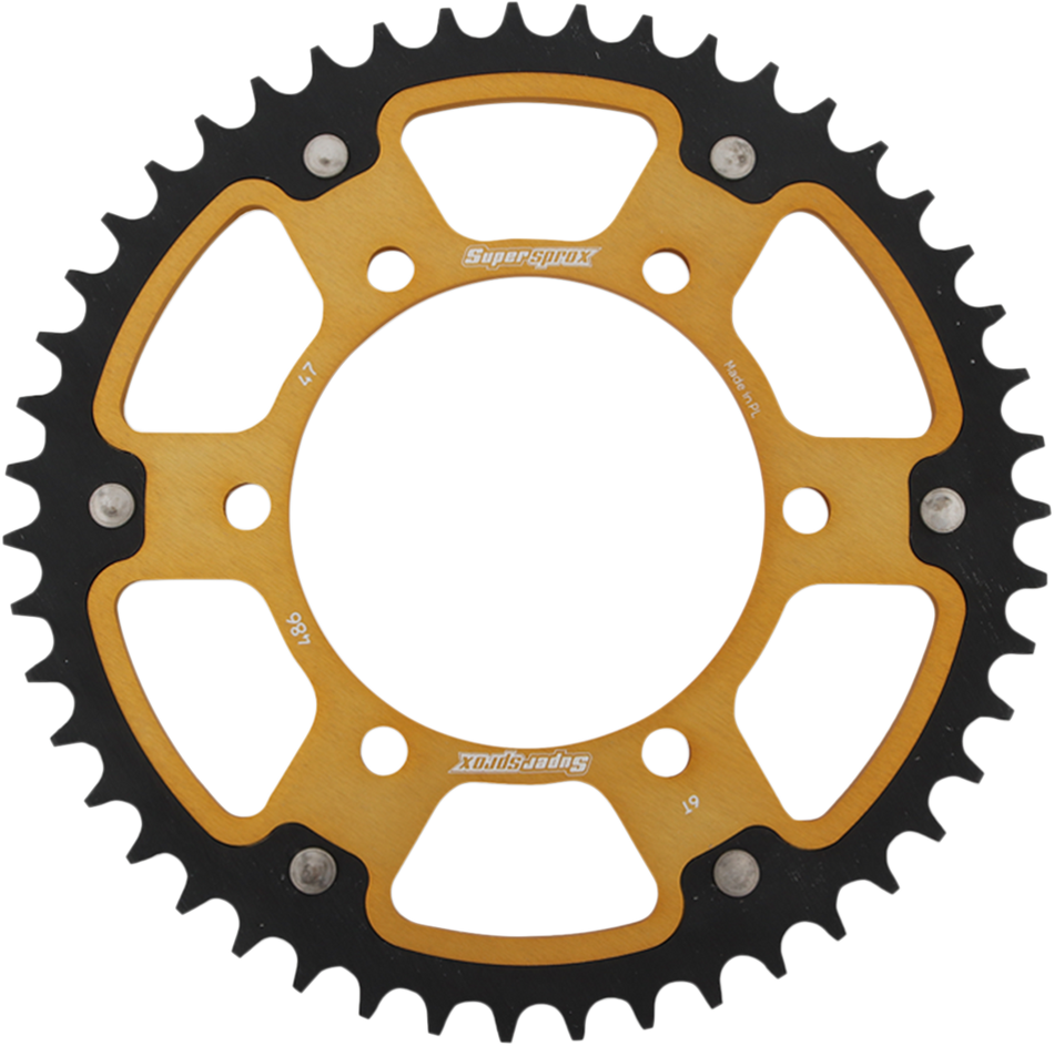 SUPERSPROX Stealth Rear Sprocket - 47 Tooth - Gold - Kawasaki/Yamaha/Suzuki RST-486-47-GLD