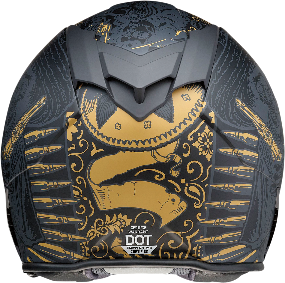 Z1R Warrant Helm - Sombrero - Schwarz/Gold - Groß 0101-14173 