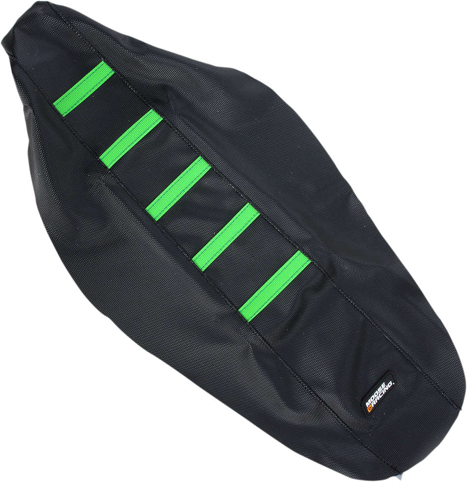 MOOSE RACING Ribbed Seat Cover - Black Cover/Green Ribs - Kawasaki KXF45012-334RT