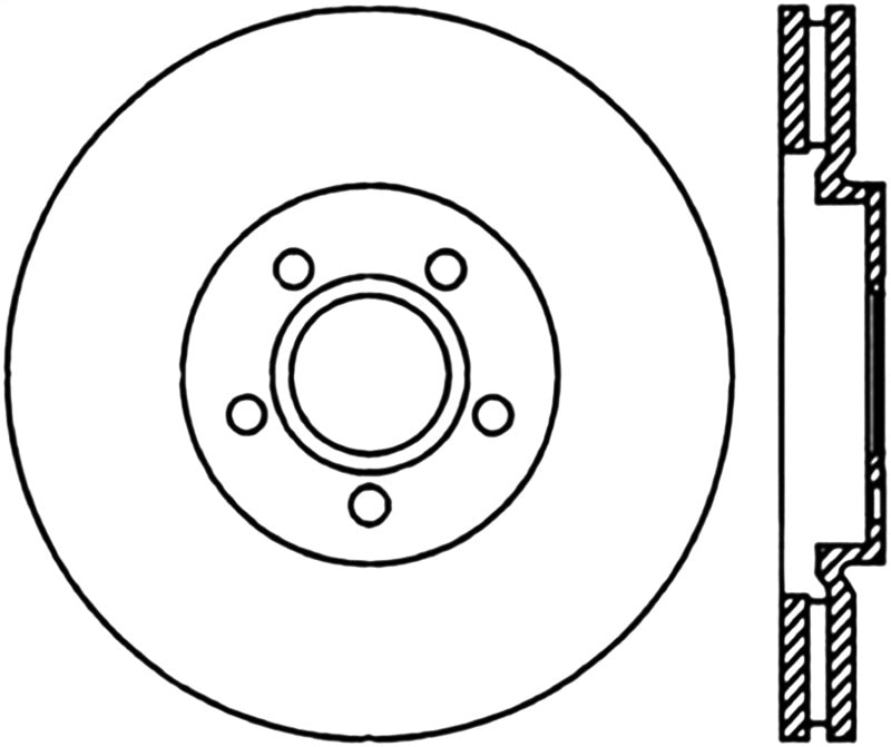 StopTech 03-09 Chrysler PTCruiser Tur / 03-05 Dodge Neon SRT-4 Front Left Slotted & Drilled Rotor 127.63053L