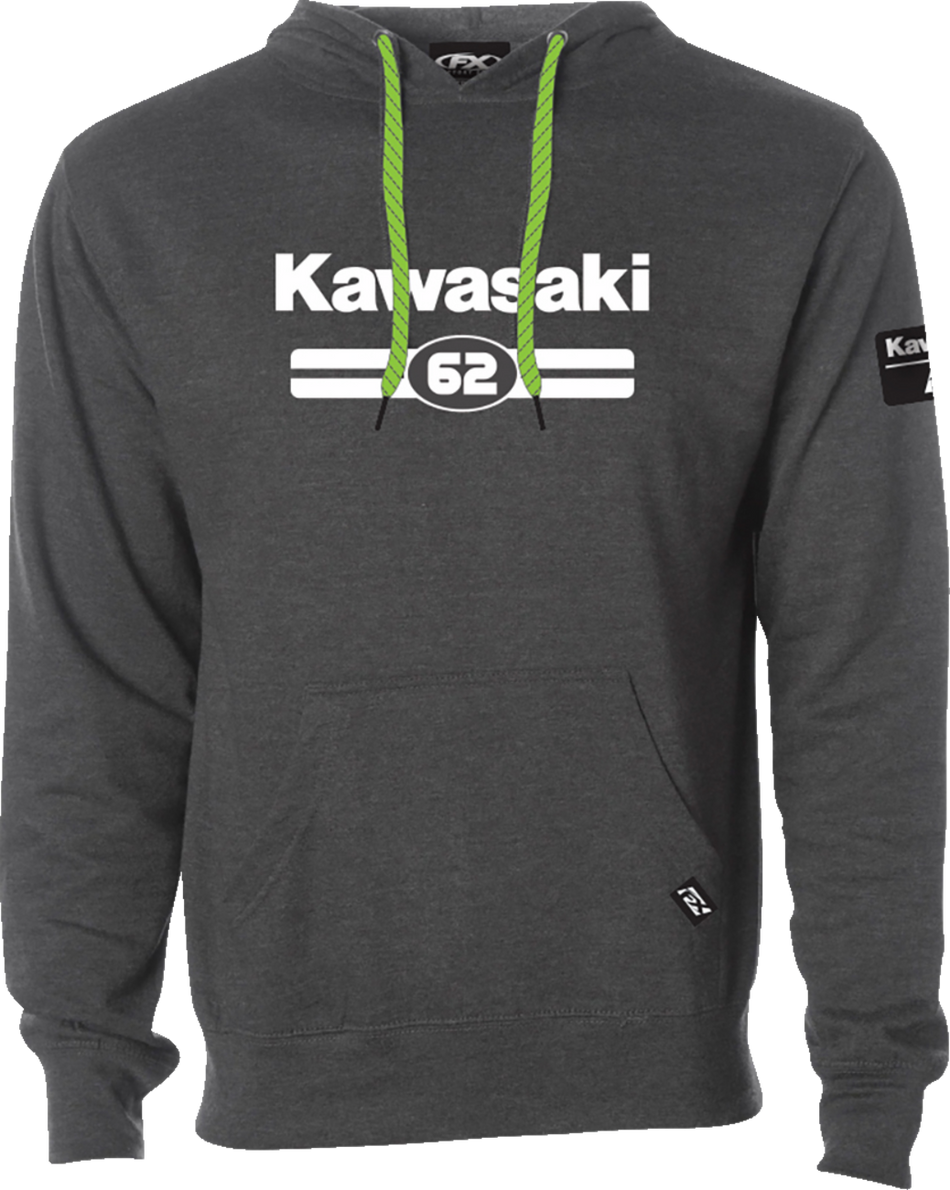 FACTORY EFFEX Kawasaki Sixty Two Pullover Hoodie - Heather Charcoal - Medium 27-88102