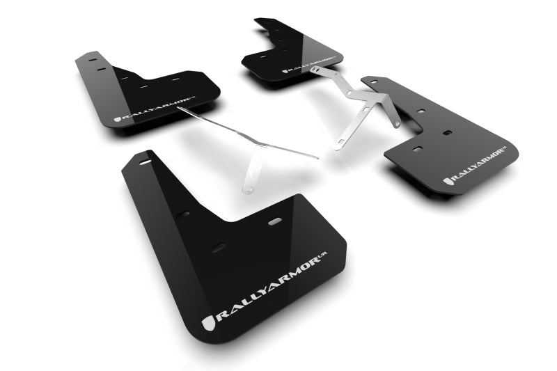 Rally Armor 23-24 Acura Integra + Integra A-Spec Black UR Mud Flap W/White Logo (No Drilling Req.) MF109-UR-BLK-WH