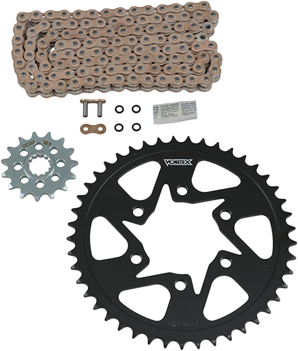 VORTEX Steel Chain Kit -Gold - Kawasaki - ZX6R CKG6349