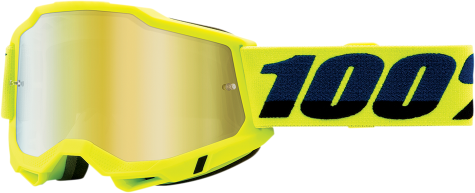 100% Accuri 2 Goggles - Fluo Yellow - Gold Mirror 50014-00003