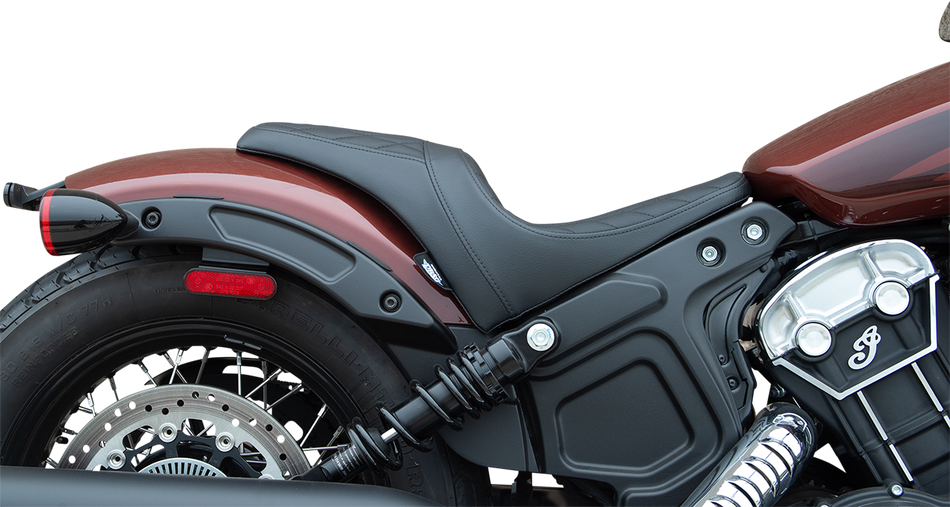 DRAG SPECIALTIES 3/4 Solo Seat - Black - Diamond Stitch - '18-'22 Scout Bobber 0810-2255